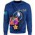 Yap Polynesian Custom Personalised Sweater - Floral With Seal Blue Unisex Blue - Polynesian Pride