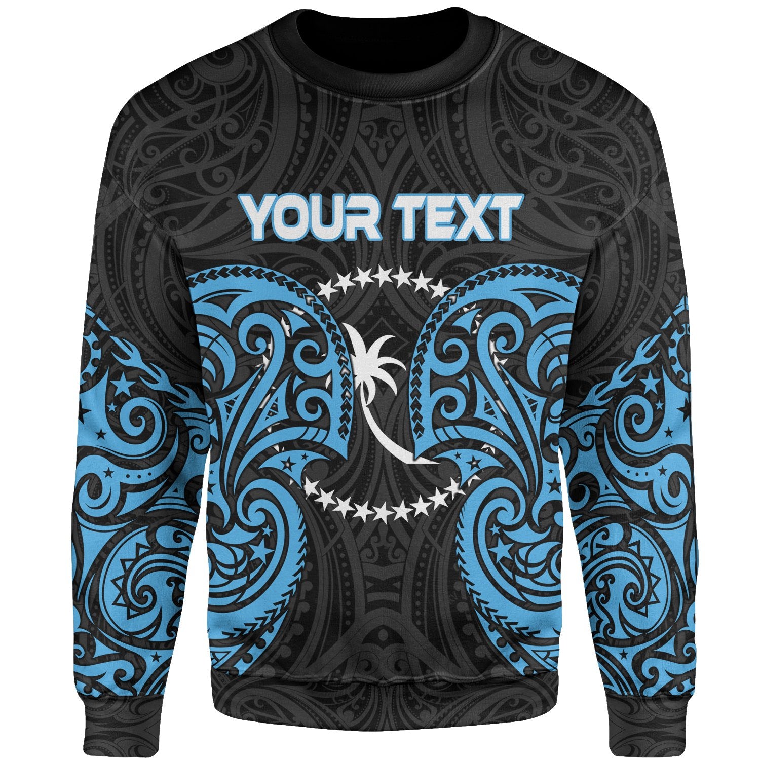 Chuuk Polynesian Custom Personalised Sweater - Spirit Style Blue Unisex Blue - Polynesian Pride