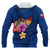 Tonga Polynesian Hoodie Floral With Seal Blue - Polynesian Pride