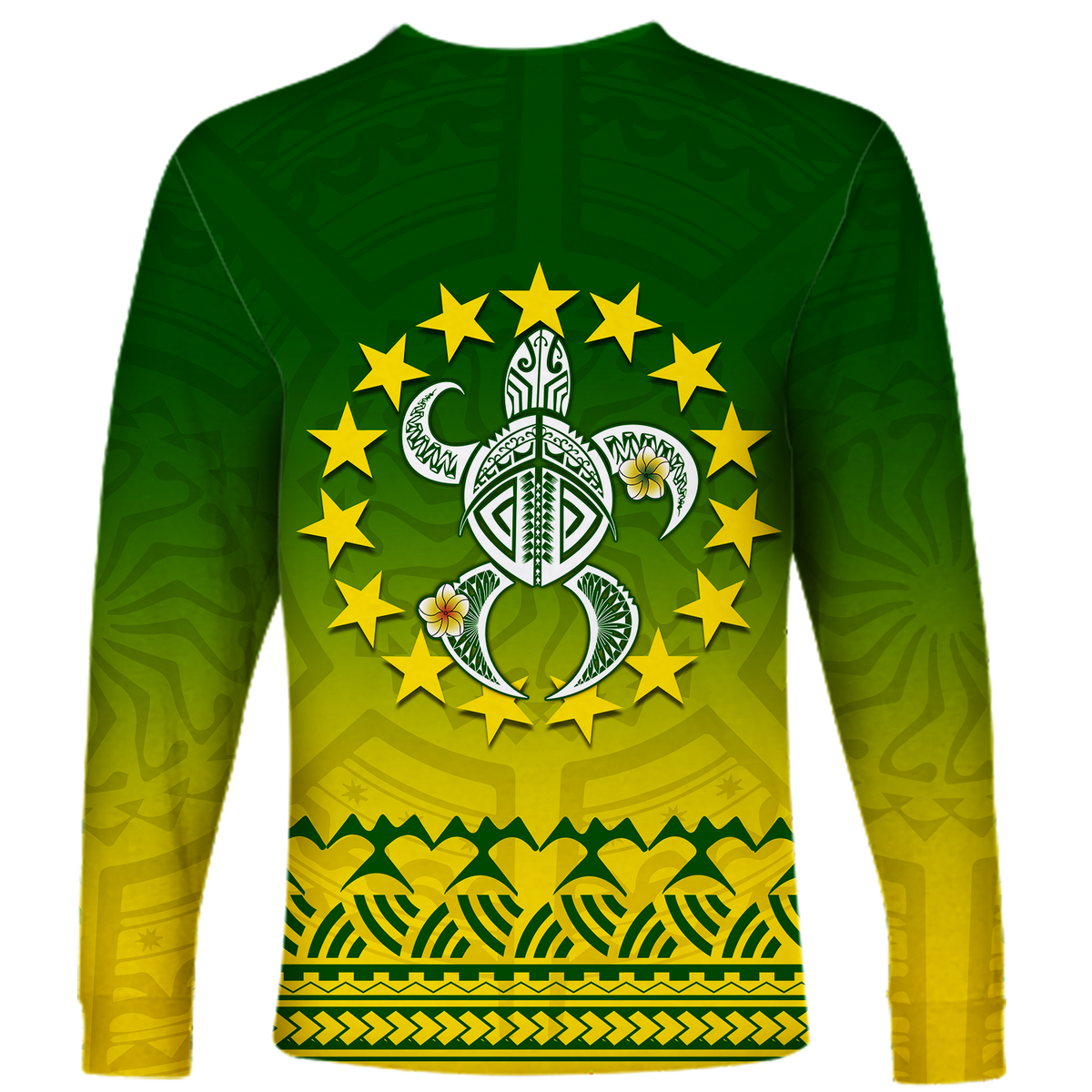 (Custom Personalised) Cook Islands Turtle With Tribal Long Sleeve Shirt - LT12 - Polynesian Pride