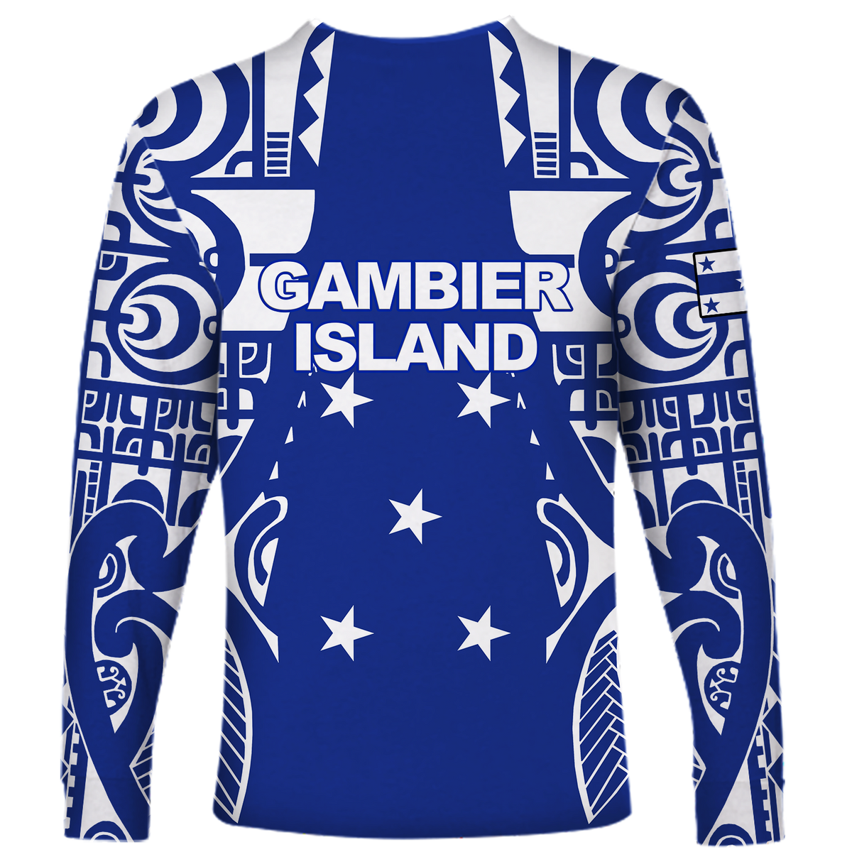 (Custom Personalised) Gambier Islands Tribal Long Sleeve Shirt - LT12 - Polynesian Pride