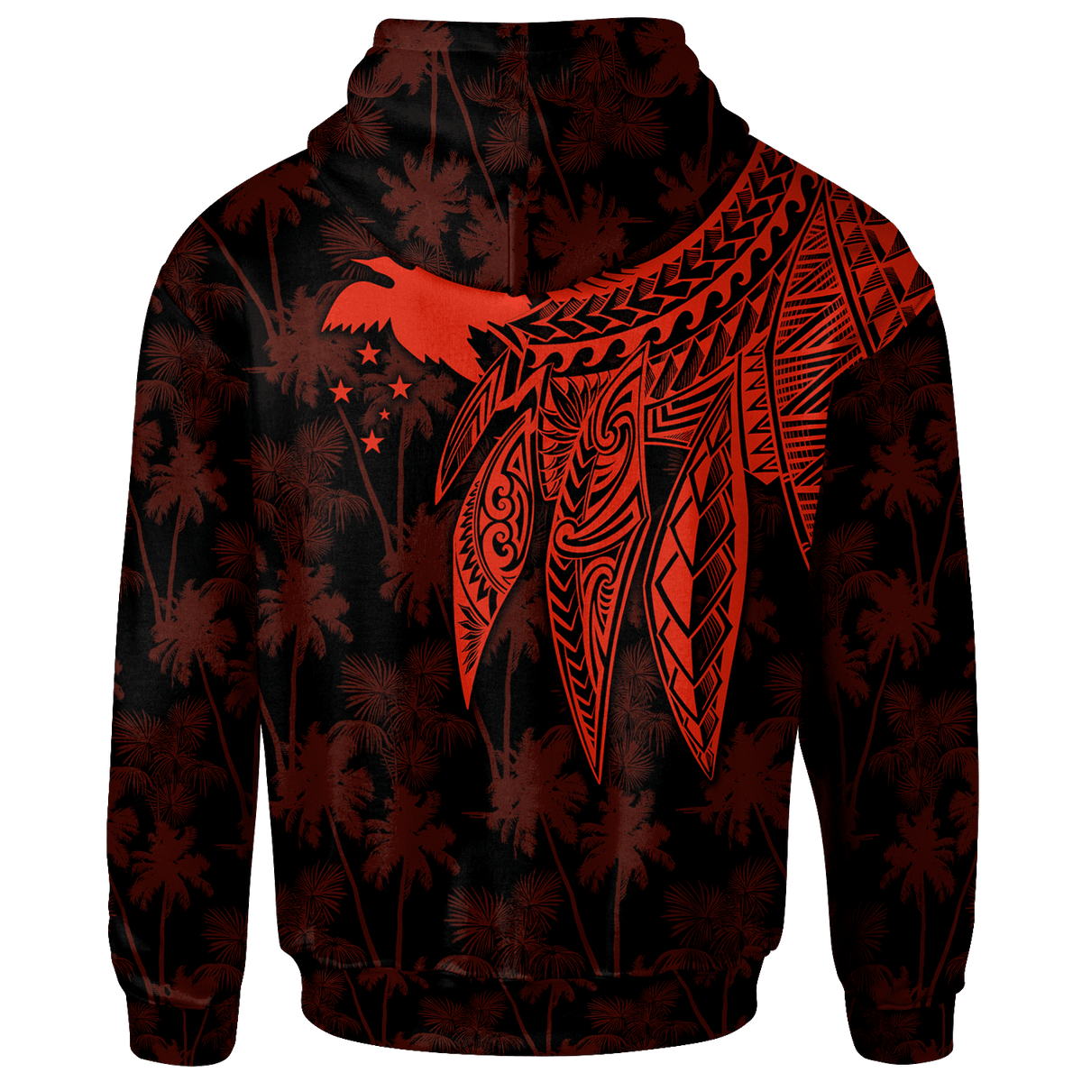Papua New Guinea Hoodie Polynesian Wings (Red) - Polynesian Pride