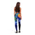 CNMI Custom Personalised Legging - Humpback Whale with Tropical Flowers (Blue) - Polynesian Pride