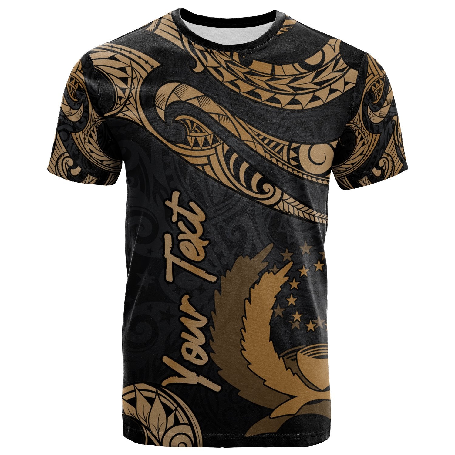 Pohnpei Micronesia Custom T Shirt Poly Tattoo Gold Version Unisex Art - Polynesian Pride