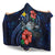 Papua New Guinea Polynesian Hooded Blanket - Blue Turtle Hibiscus - Polynesian Pride