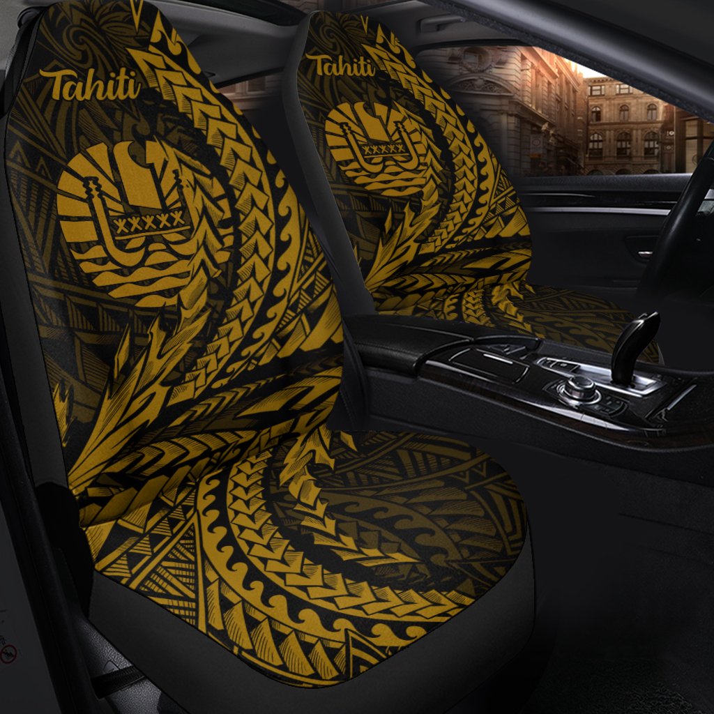 Tahiti Car Seat Cover - Wings Style Universal Fit Black - Polynesian Pride