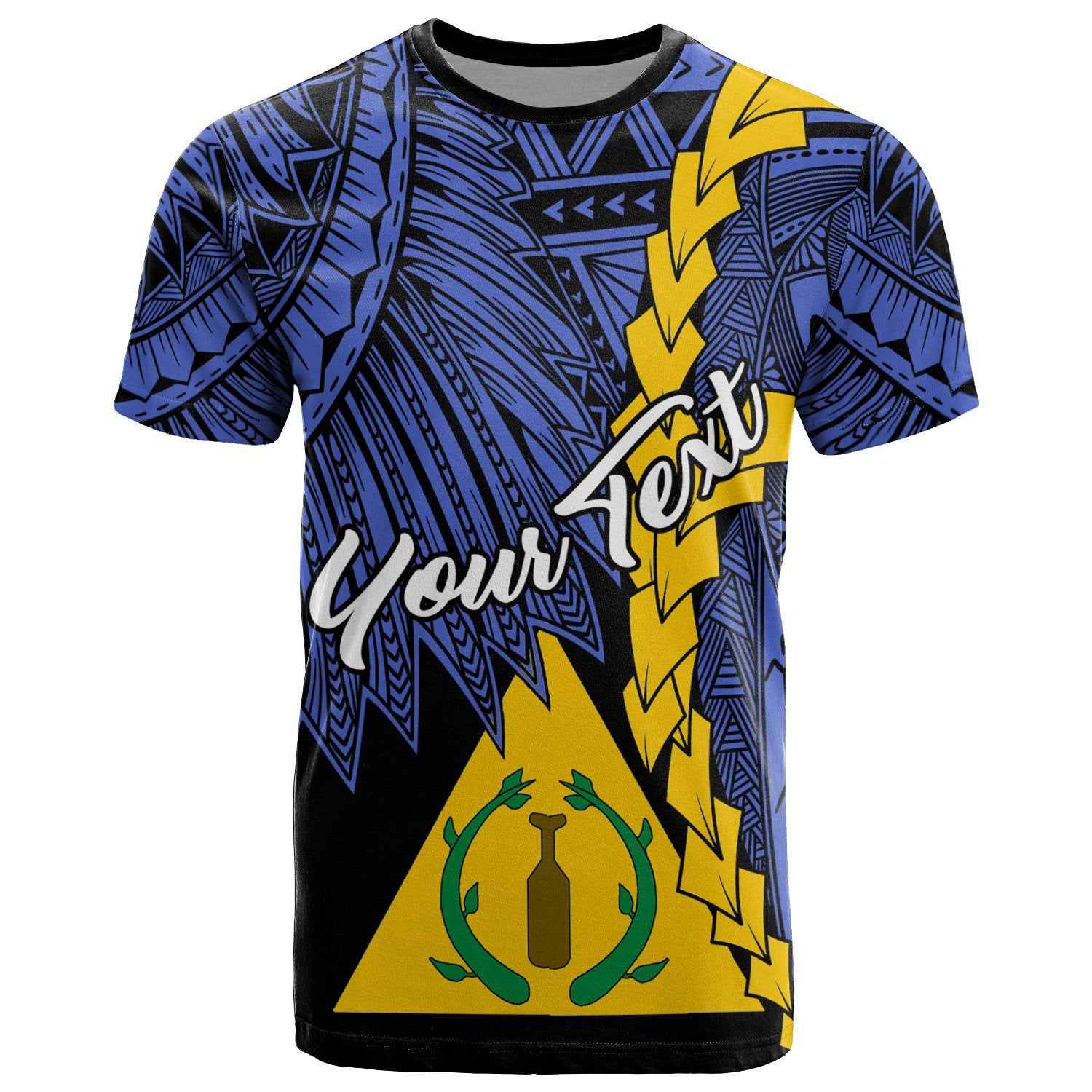 Palau Kayangel Polynesian Custom T Shirt Tribal Wave Tattoo Unisex Blue - Polynesian Pride