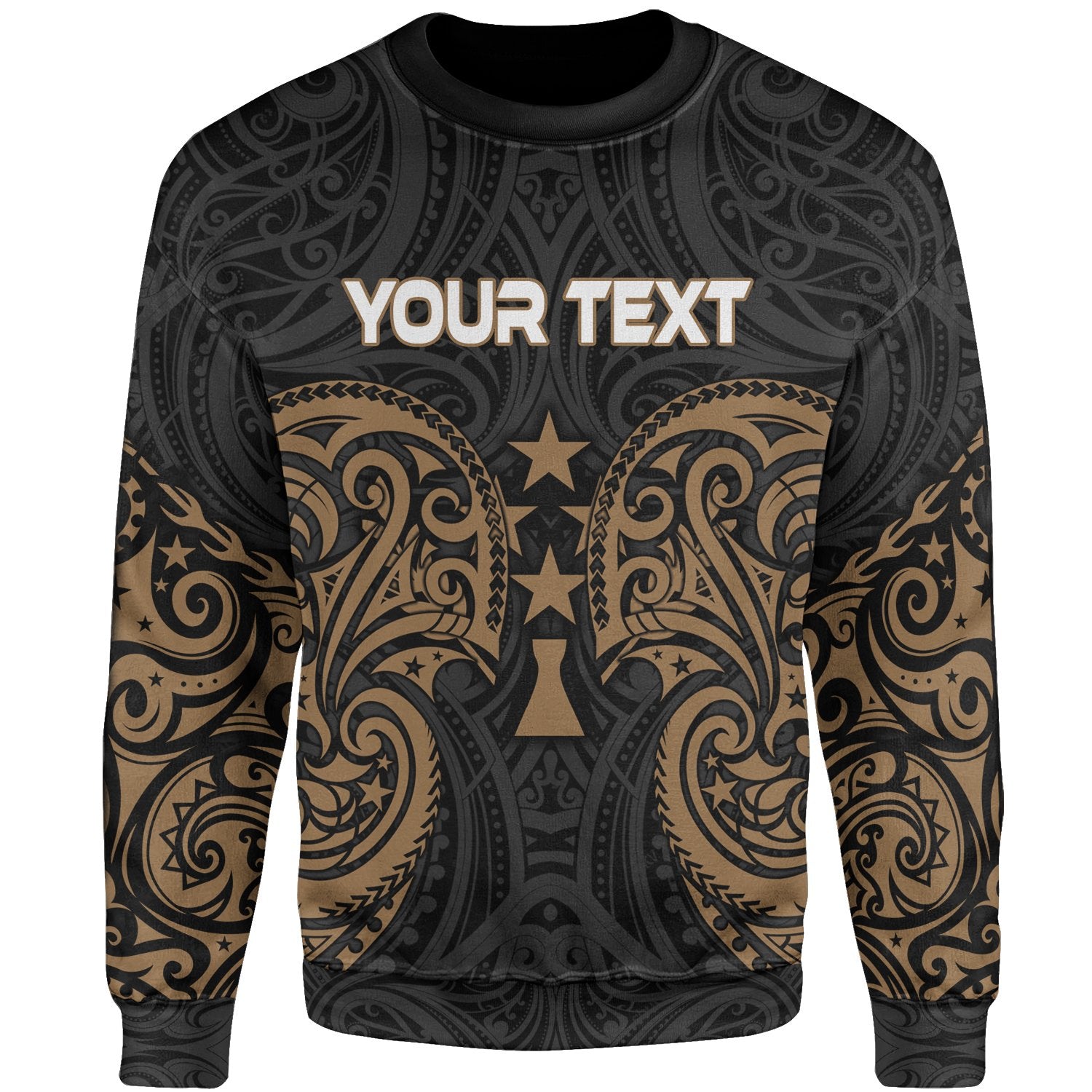 Kosrae Polynesian Custom Personalised Sweater - Spirit Style Gold Unisex Gold - Polynesian Pride