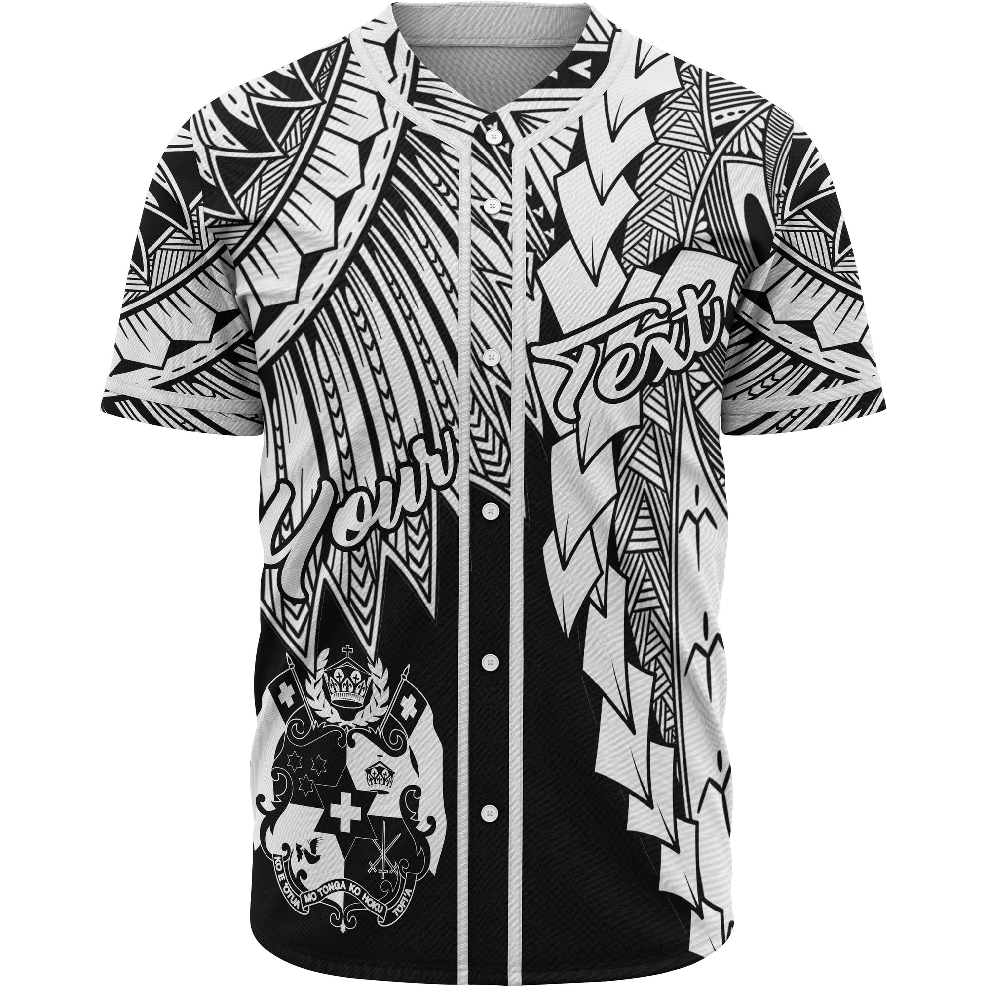 Tonga Polynesian Custom Personalised Baseball Shirt - Tribal Wave Tattoo White Unisex White - Polynesian Pride