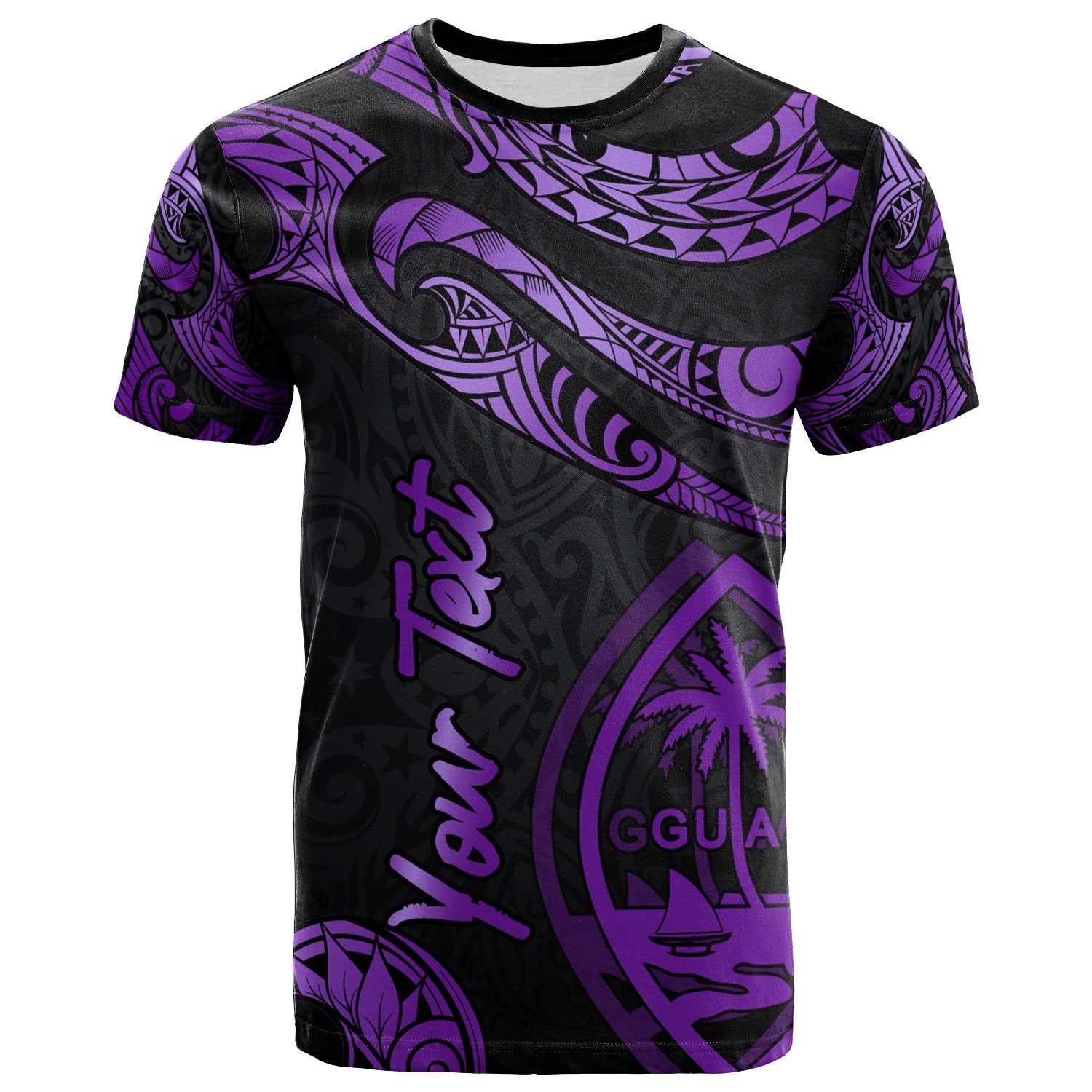 Guam Polynesian Custom T Shirt Polynesian Tattoo Purple Version Unisex Purple - Polynesian Pride