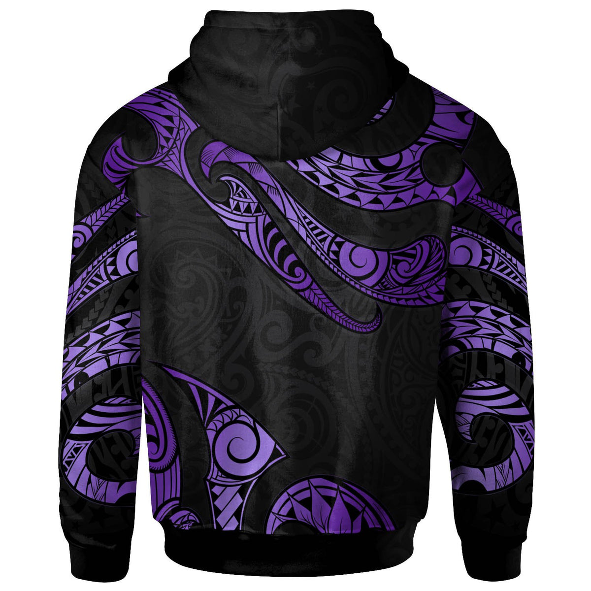 Tonga Polynesian Zip Hoodie Polynesian Tattoo Purple Version - Polynesian Pride