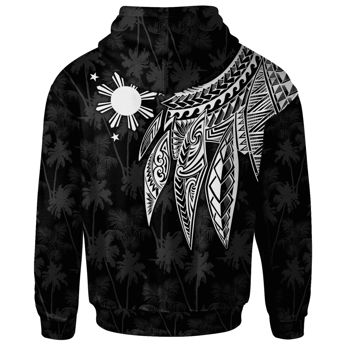 The Philippines Hoodie Polynesian Wings (White) - Polynesian Pride
