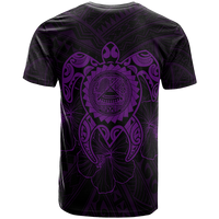 American Samoa Polynesian Custom T Shirt Vintage Polynesian Turtle (Purple) - Polynesian Pride