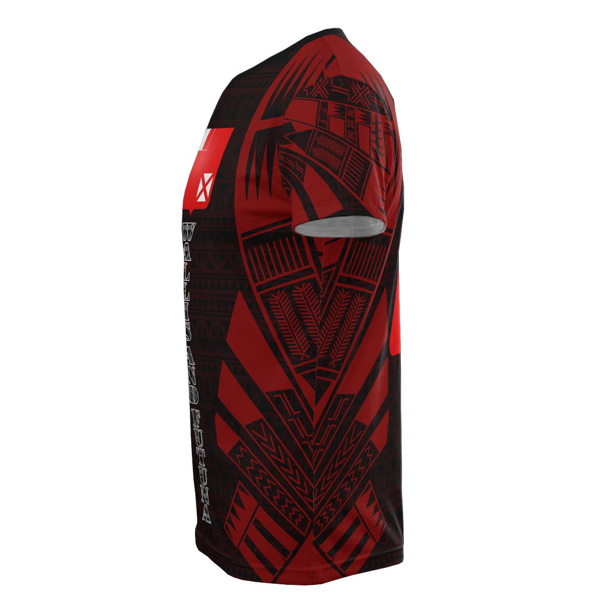 Wallis and Futuna T Shirt Wallis and Futuna Coat of Arms Polynesian Tattoo Red Style - Polynesian Pride