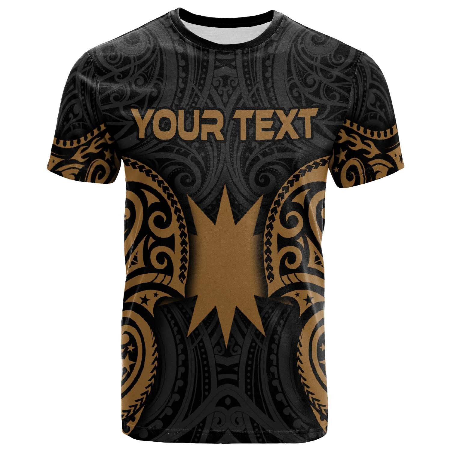 Nauru Polynesian Custom T Shirt Nauru Spirit Gold Unisex Gold - Polynesian Pride