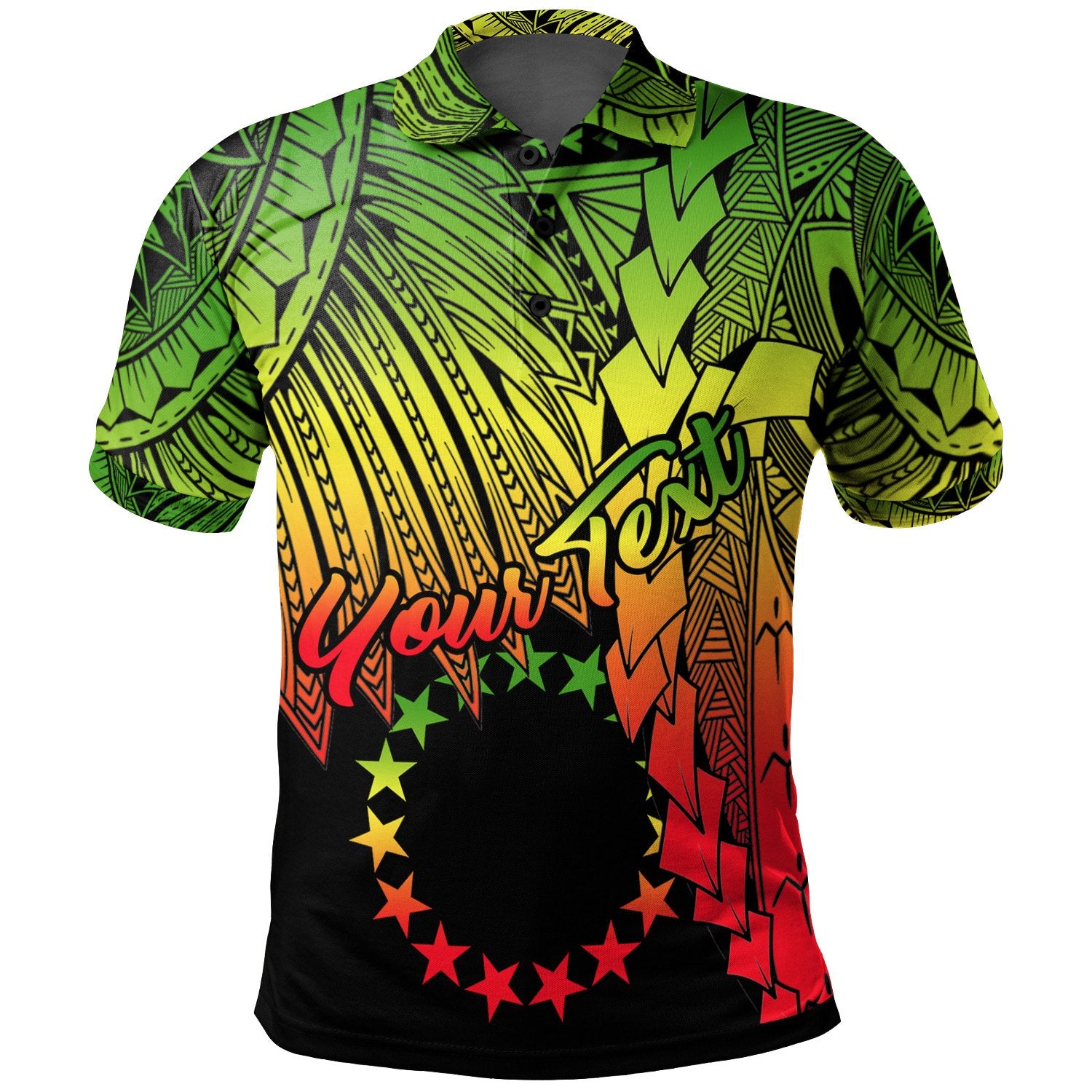 Cook Islands Polynesian Custom Polo Tribal Wave Tattoo Reggae Unisex Reggae - Polynesian Pride