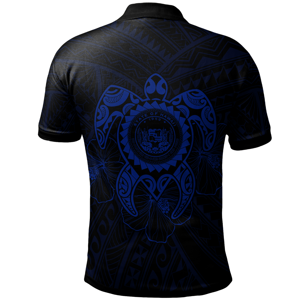 Hawaii Polynesian Custom Polo Shirt Vintage Polynesian Turtle (Blue) - Polynesian Pride