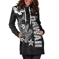 (Custom Personalised) Hawaii Hammerhead Shark Hibiscus Hawaii Pattern Hoodie Dress - LT2 - Polynesian Pride