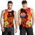 Tahiti Men Tank Top - Tribal Tuna Fish Orange - Polynesian Pride