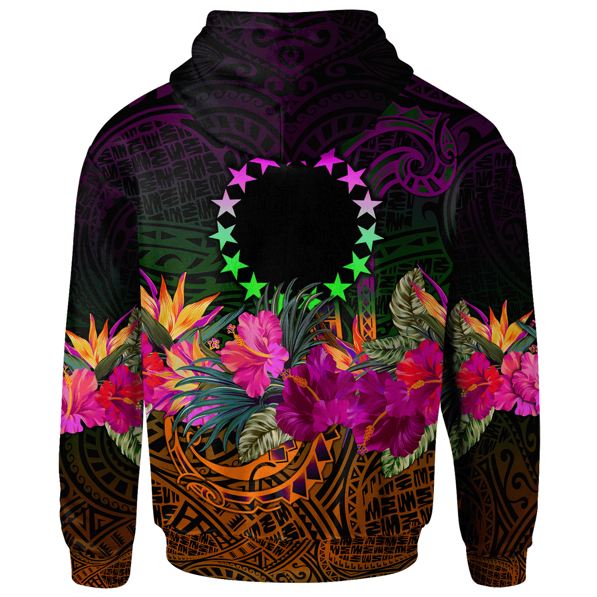 Cook Islands Polynesian Hoodie Summer Hibiscus - Polynesian Pride