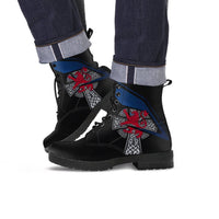 Scotland Celtic Leather Boots - Celtic Cross & Lion - Polynesian Pride