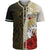 Niue Polynesian Custom Personalised Baseball Shirt - Coat Of Arm With Hibiscus Gold Unisex Gold - Polynesian Pride