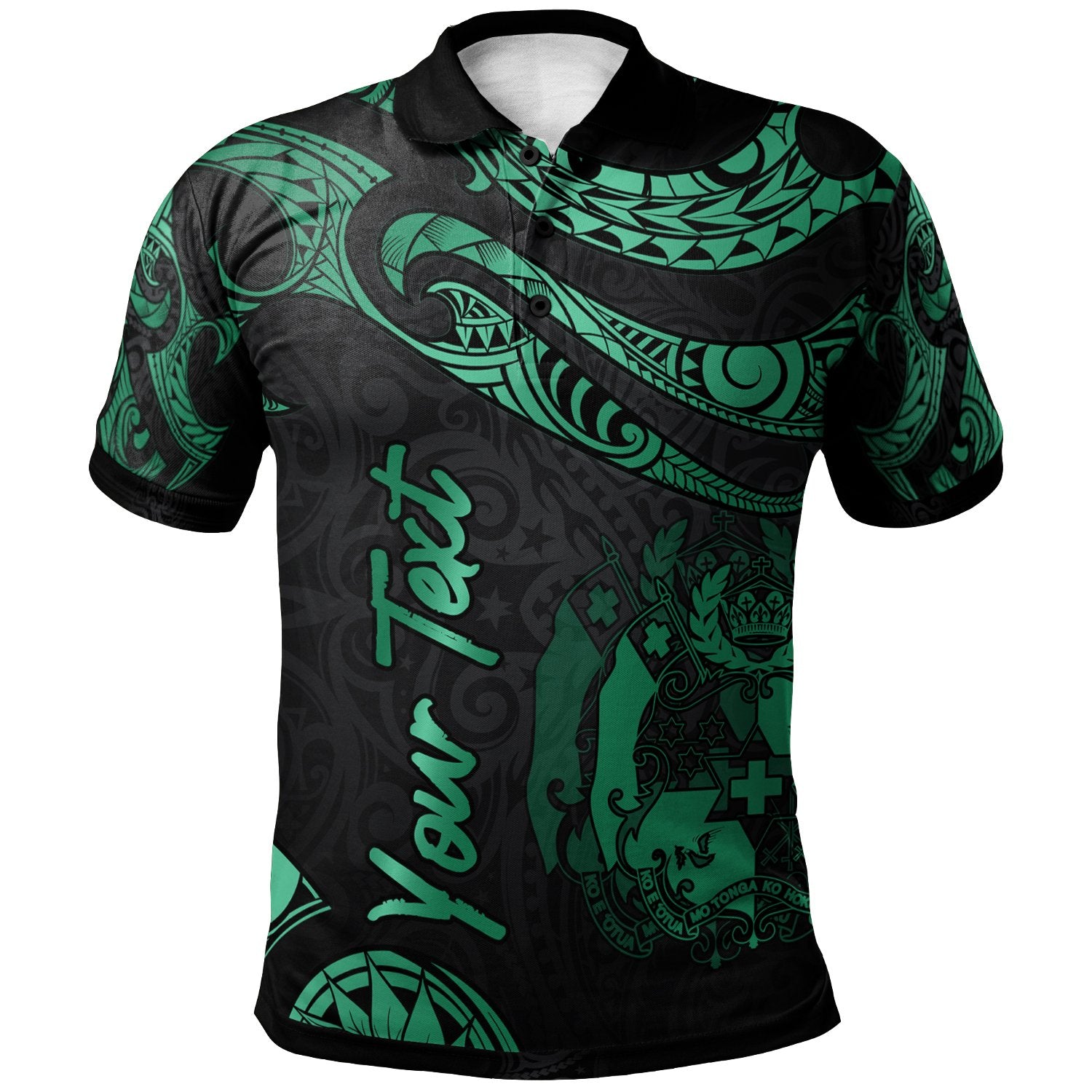 Tonga Custom Polo Shirt Polynesian Tattoo Green Version Unisex Green - Polynesian Pride