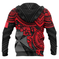 Wallis and Futuna Polynesian Hoodie (Zip up) Red Turtle - Polynesian Pride