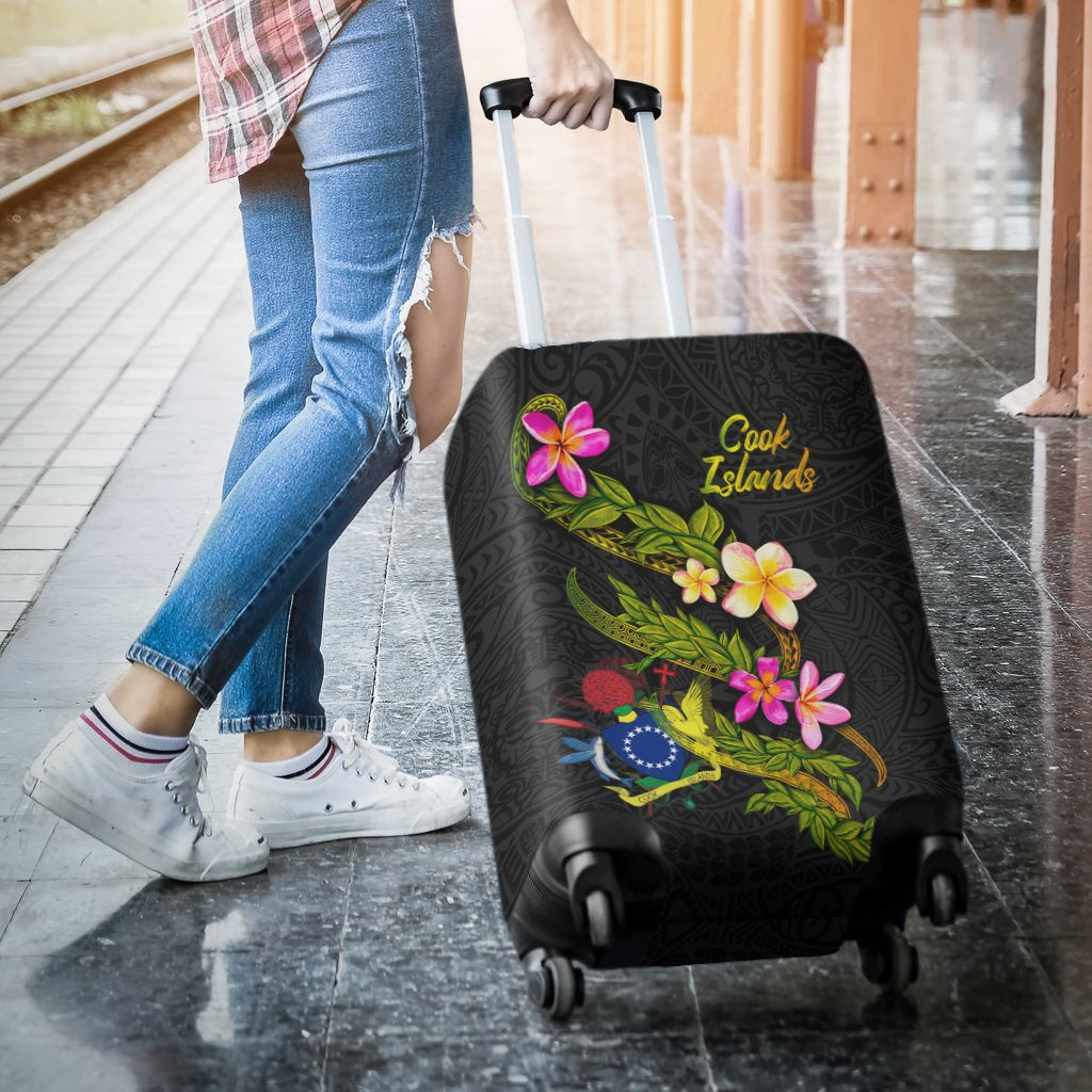 Cook Islands Polynesian Luggage Covers - Plumeria Tribal - Polynesian Pride