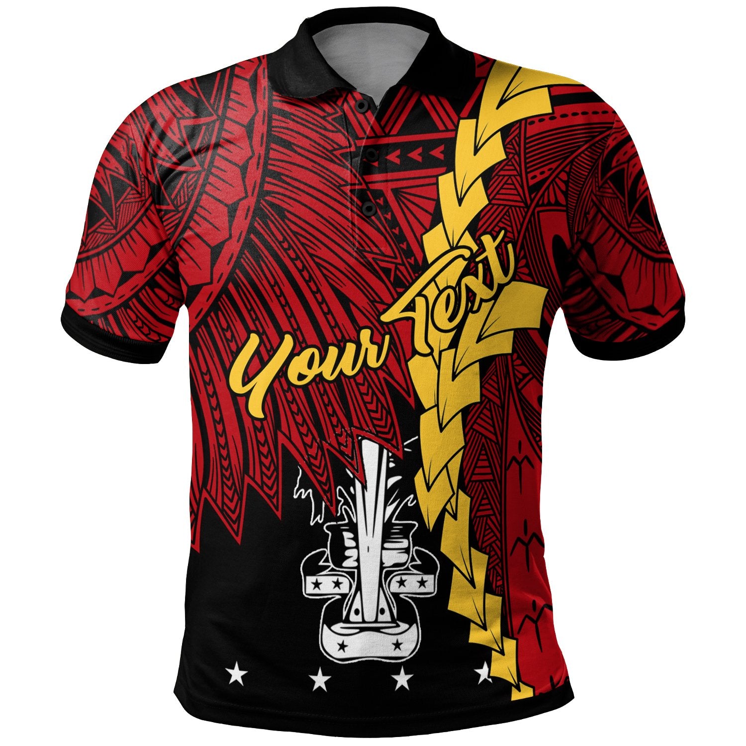 Papua New Guinea Madang Province Polynesian Custom Polo Shirt Tribal Wave Tattoo Unisex Red - Polynesian Pride