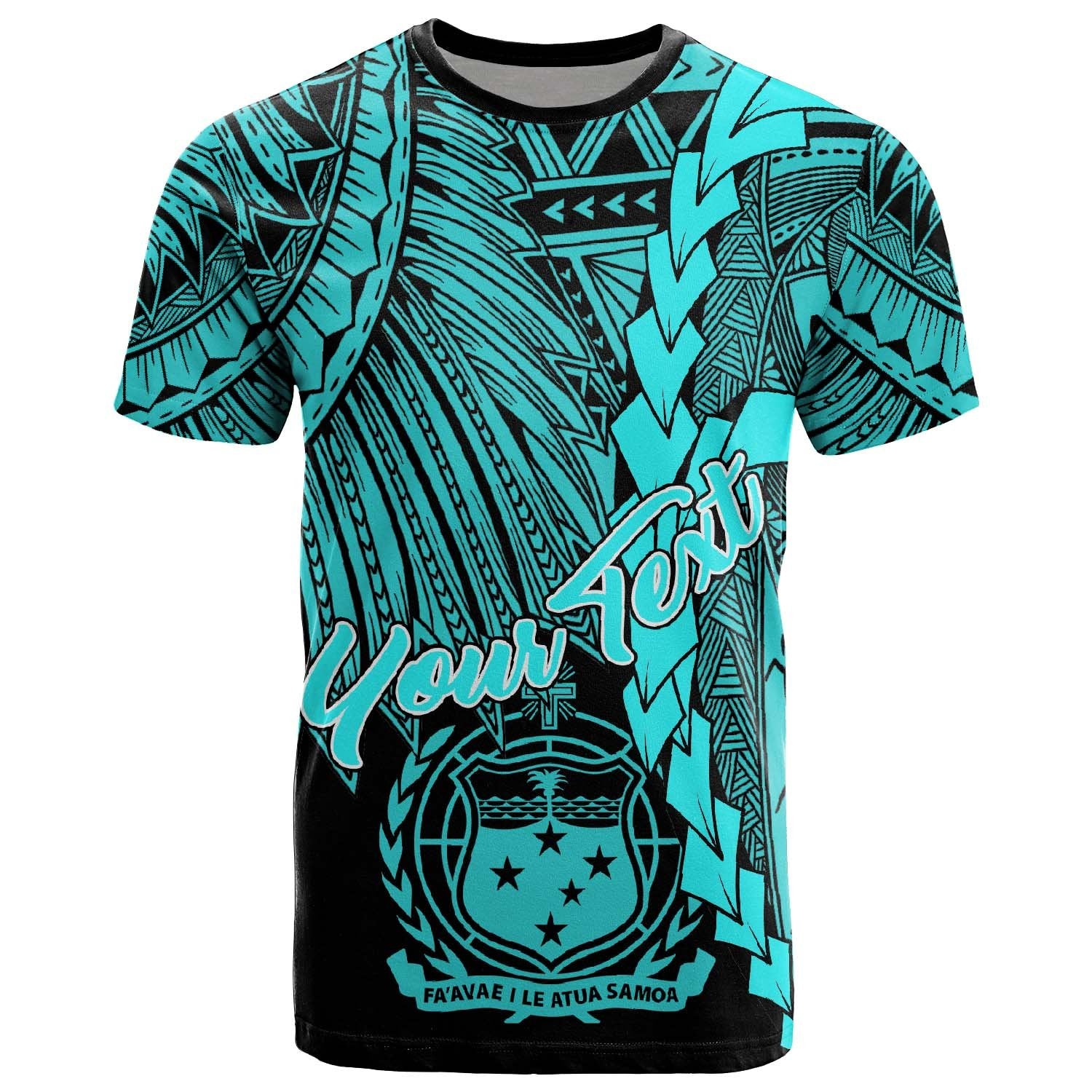 Samoa Polynesian Custom T Shirt Tribal Wave Tattoo Neon Blue Unisex Neon Blue - Polynesian Pride