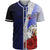 Niue Polynesian Custom Personalised Baseball Shirt - Coat Of Arm With Hibiscus Blue Unisex Blue - Polynesian Pride