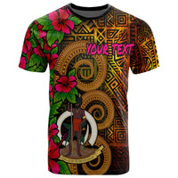 Vanuatu Polynesian Custom T Shirt Hibiscus Vintage Unisex Orange - Polynesian Pride