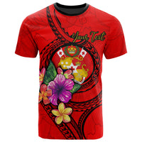 Tonga Polynesian Custom T Shirt Floral With Seal Red Unisex Red - Polynesian Pride