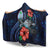 Guam Polynesian Hooded Blanket - Blue Turtle Hibiscus - Polynesian Pride