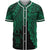 Niue Polynesian Custom Personalised Baseball Shirt - Tribal Wave Tattoo Green Unisex Green - Polynesian Pride