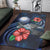 Marshall Islands Polynesian Area Rug - Blue Turtle Hibiscus - Polynesian Pride