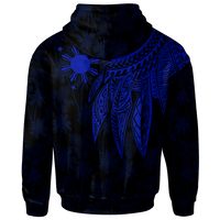 The Philippines Zip up Hoodie Polynesian Wings (Blue) - Polynesian Pride