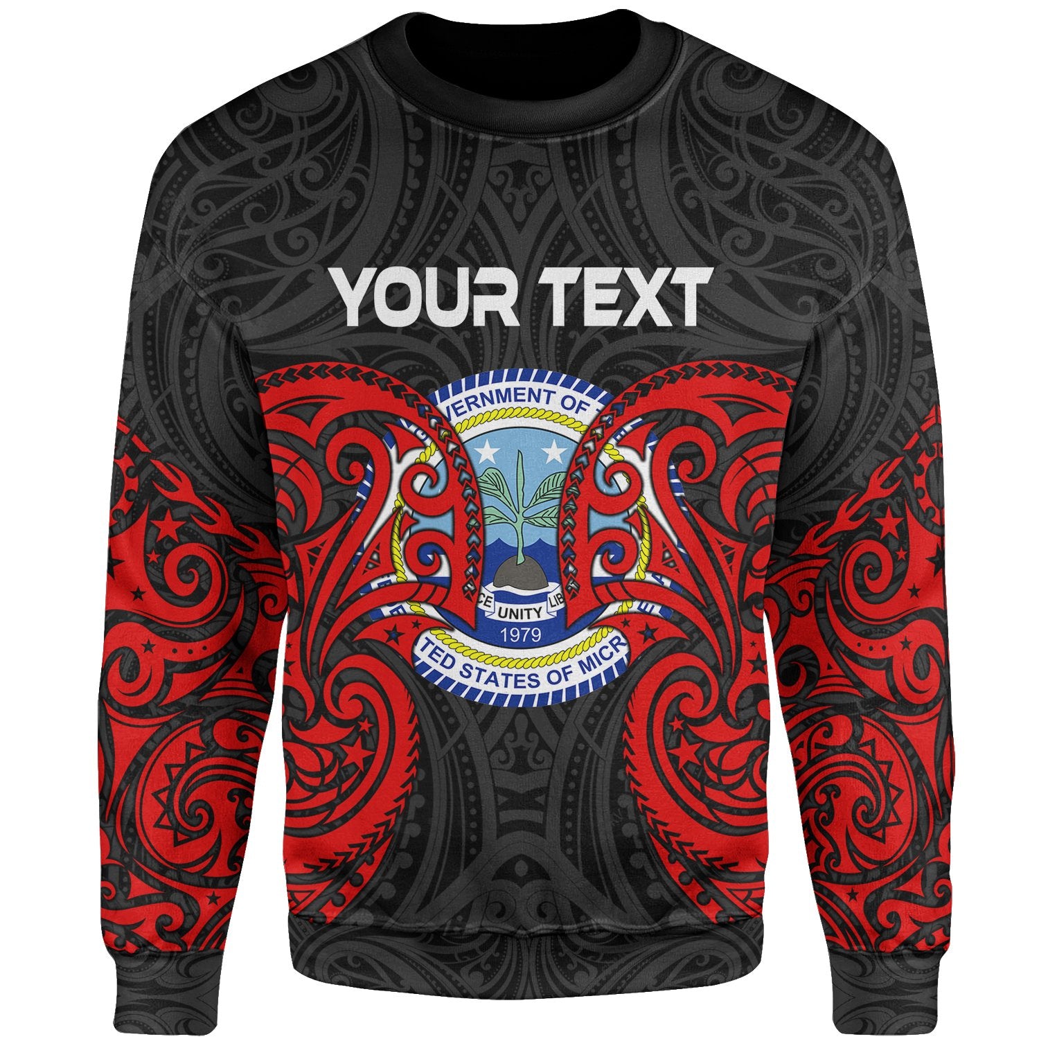 Federated States Of Micronesia Polynesian Custom Personalised Sweater - Spirit Style Unisex Black - Polynesian Pride