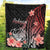 Pohnpei Premium Quilt - Red Polynesian Hibiscus Pattern Style - Polynesian Pride