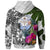 Marshall Islands Hoodie White Turtle Plumeria Banana Leaf Crest - Polynesian Pride