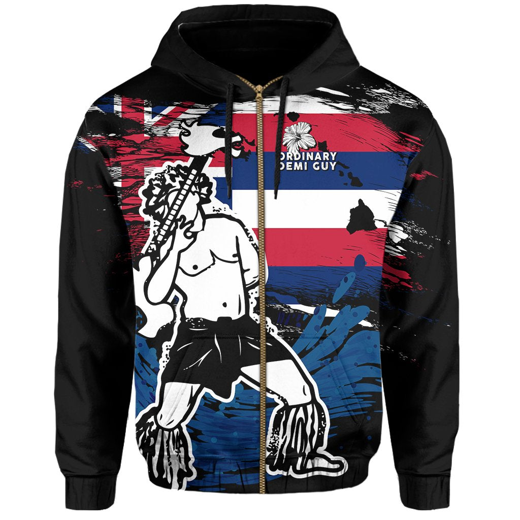 Hawaii Hoodie Ordinary Demi Guy Zip Hoodie - Polynesian Pride