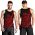 Hawaii Humpback Whale With Hibiscus Tribal Red Men Tank Top - LT12 Red - Polynesian Pride