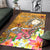 Fiji Custom Personalised Area Rug - Turtle Plumeria (Gold) - Polynesian Pride