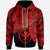 Polynesian Hawaii Zip up Hoodie Tribal Wave Tattoo Red Unisex Red - Polynesian Pride