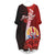 Tahiti Polynesian Custom Personalised Batwing Pocket Dress - Hibiscus With Coat Of Arm Women Red - Polynesian Pride