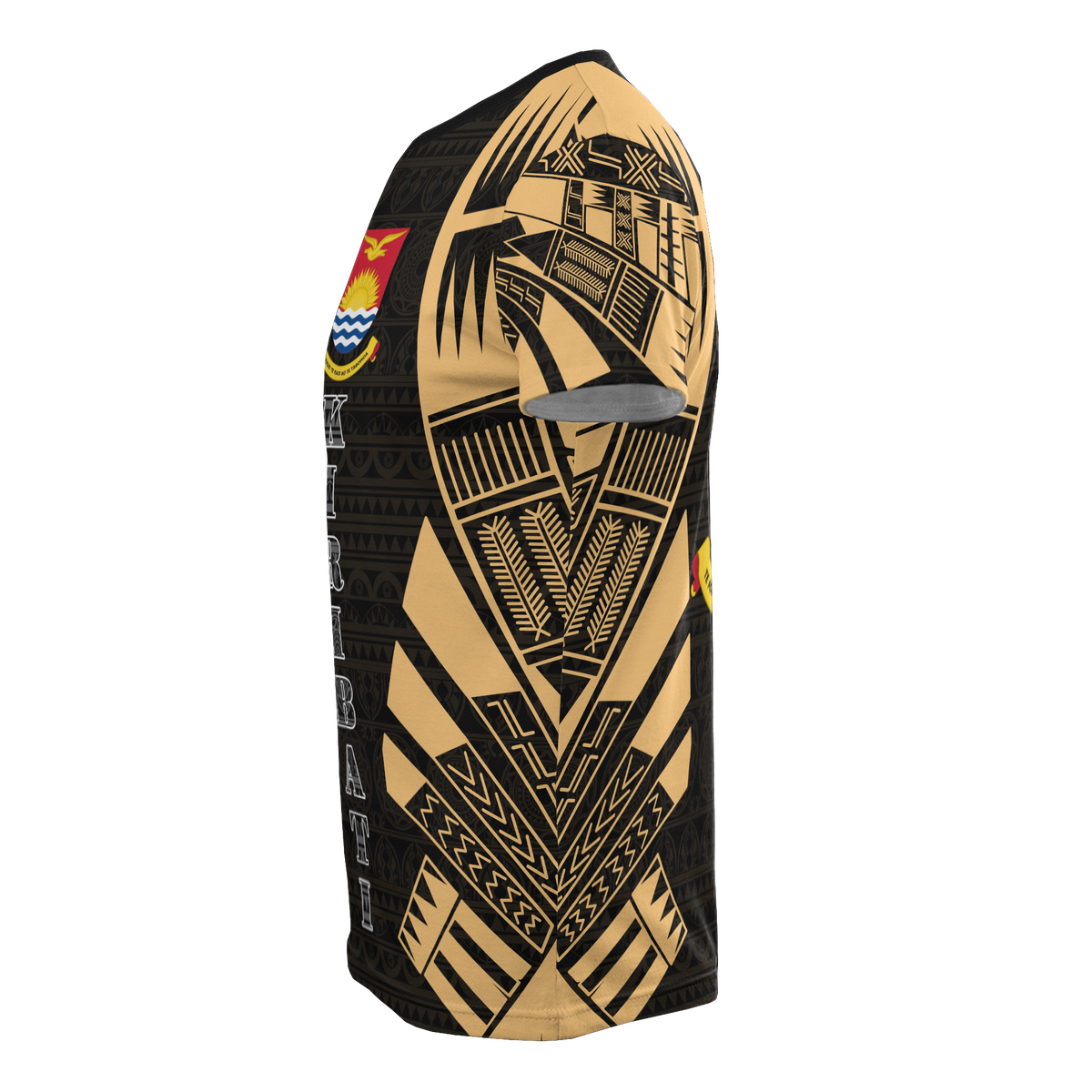 Kiribati T Shirt Kiribati Coat Of Arms Polynesian Tattoo Gold Style - Polynesian Pride