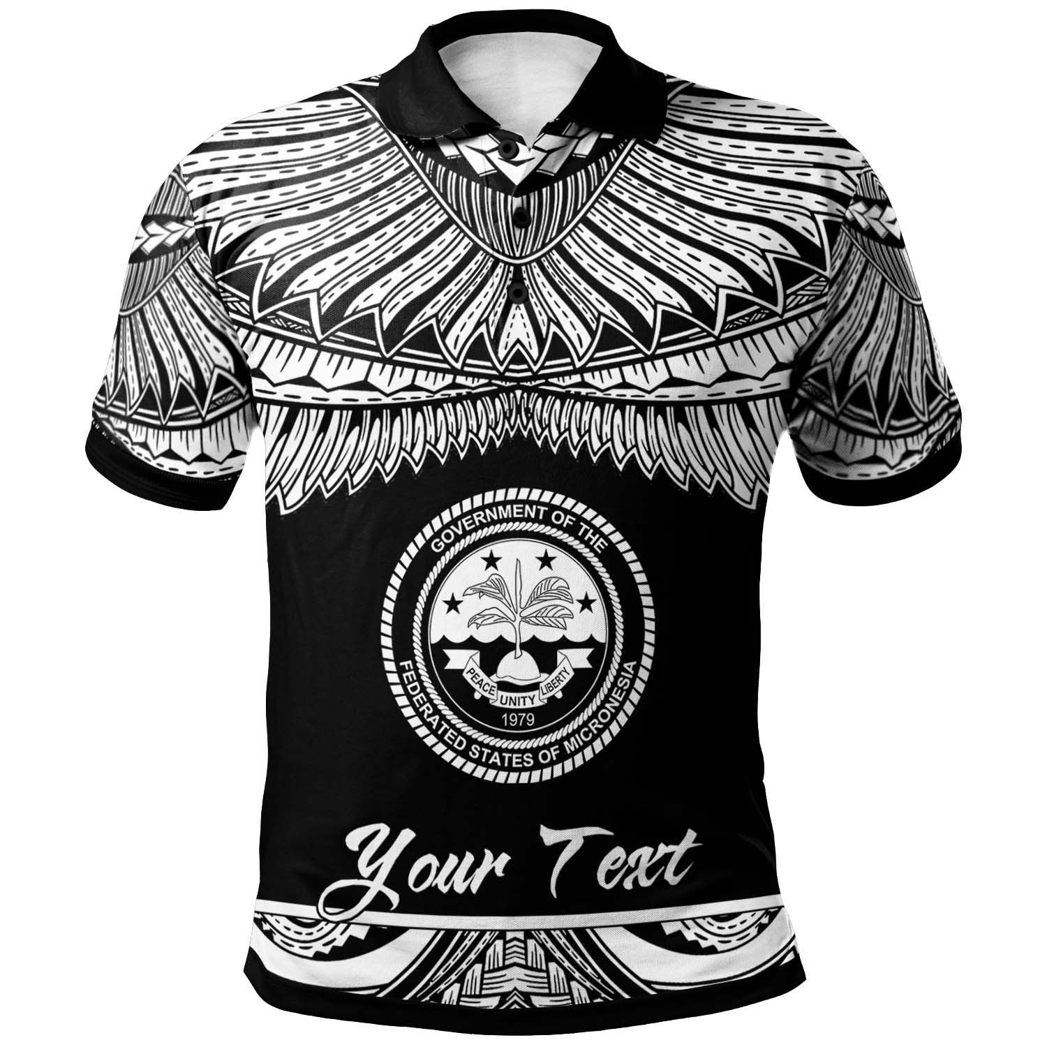 Federated States of Micronesia Custom Polo Shirt Polynesian Tattoo White Version Unisex White - Polynesian Pride