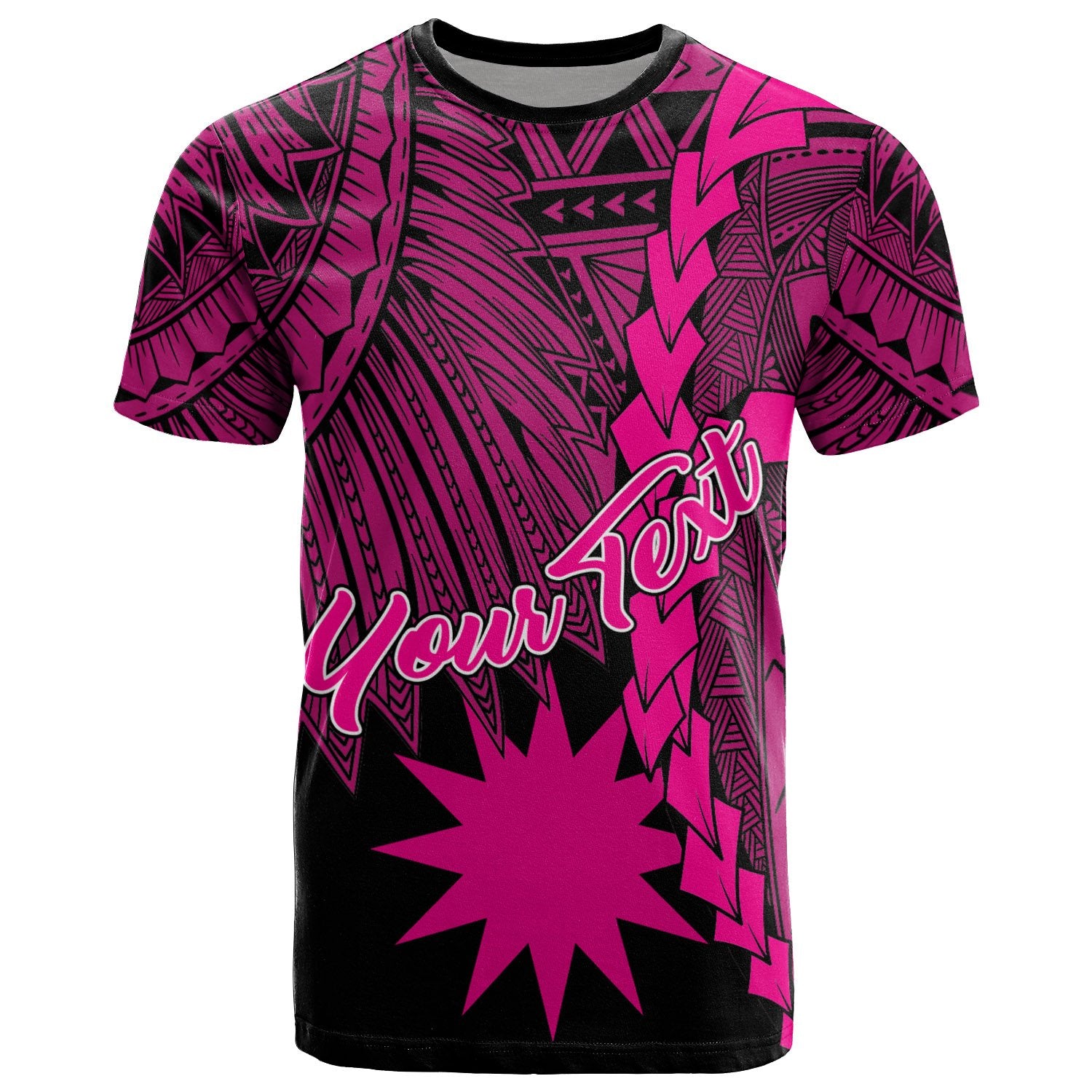 Nauru Polynesian Custom T Shirt Tribal Wave Tattoo Pink Unisex Pink - Polynesian Pride