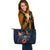 Tonga Polynesian Leather Tote - Blue Turtle Hibiscus - Polynesian Pride